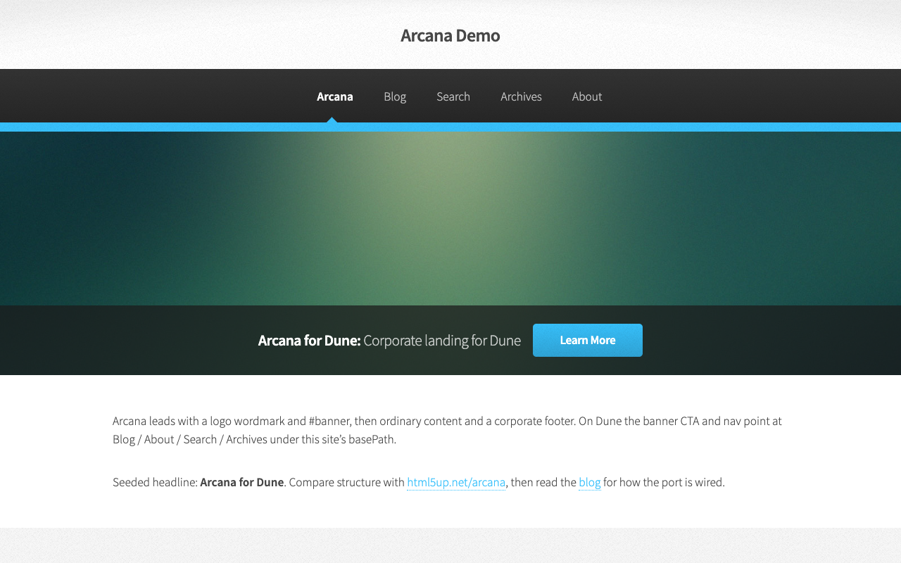 Arcana screenshot