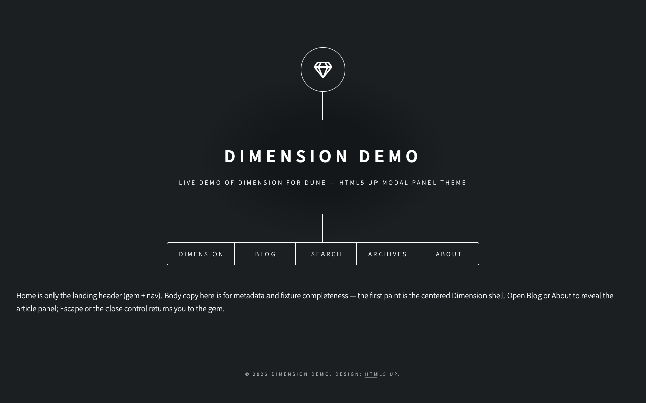 Dimension screenshot