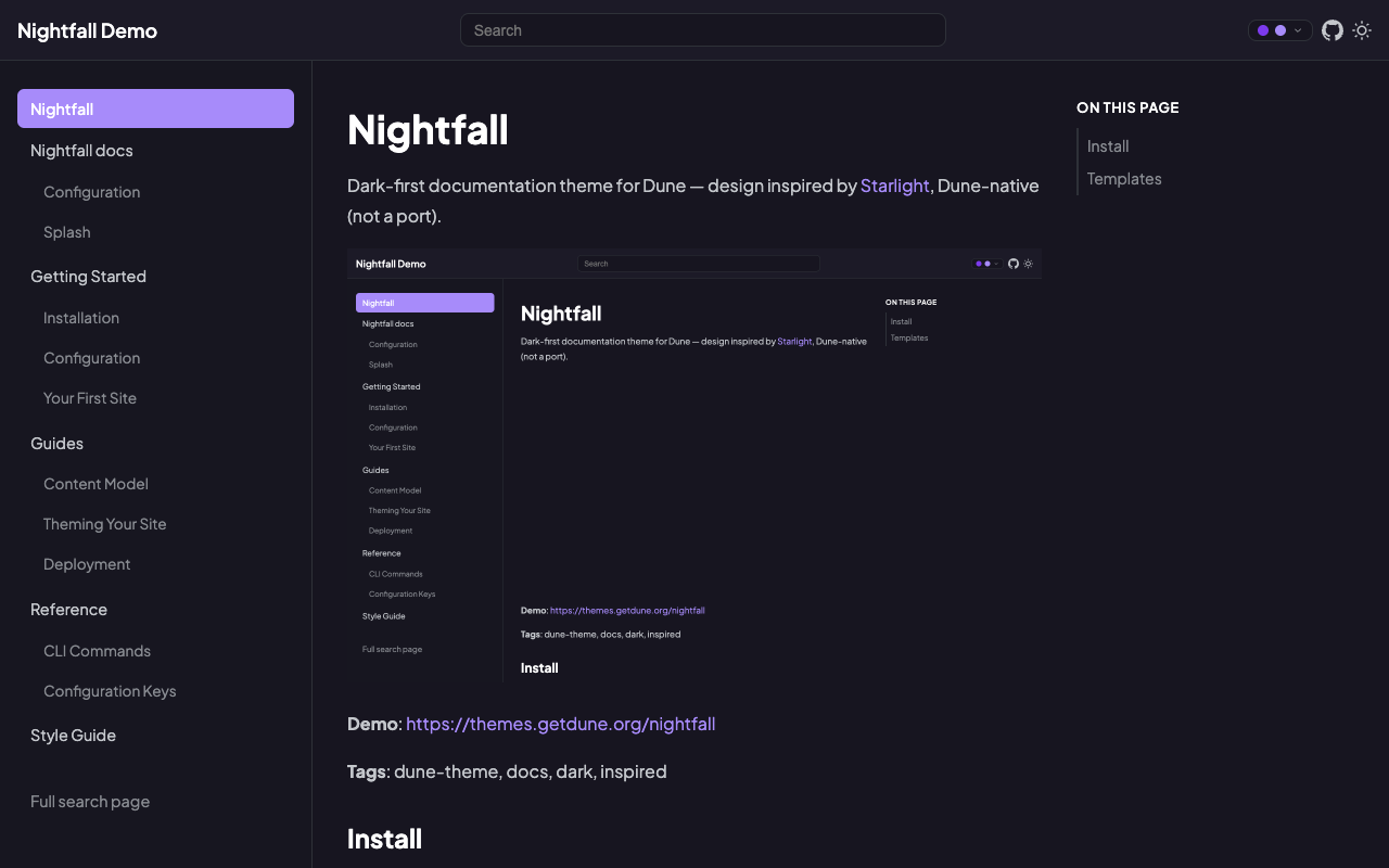 Nightfall screenshot