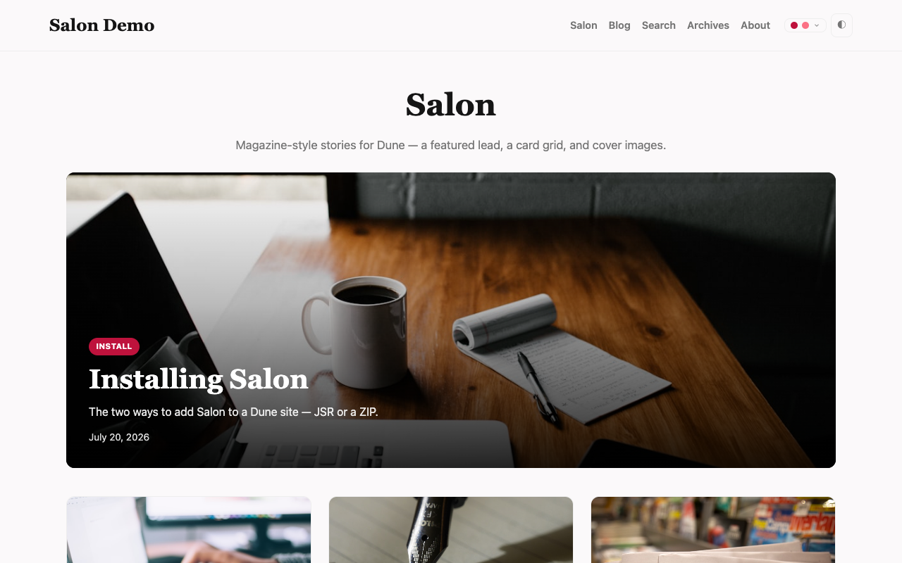 Salon screenshot