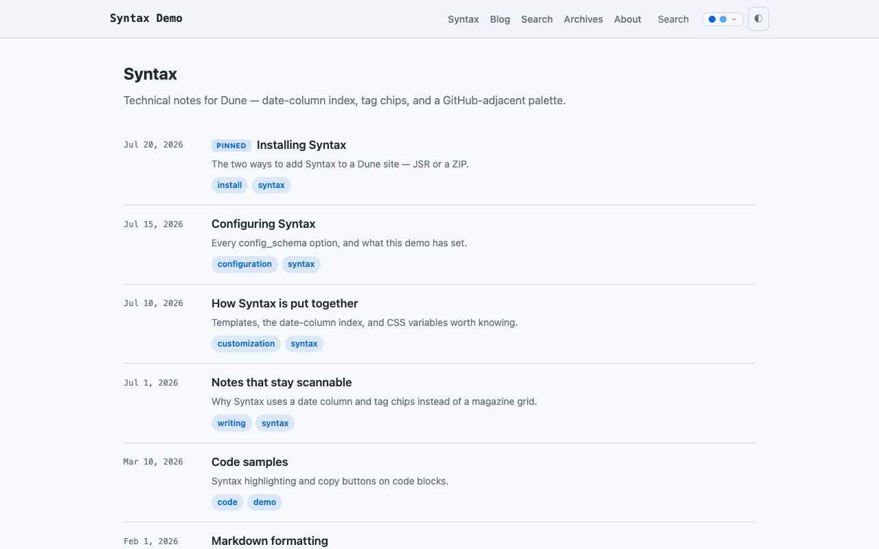Syntax screenshot